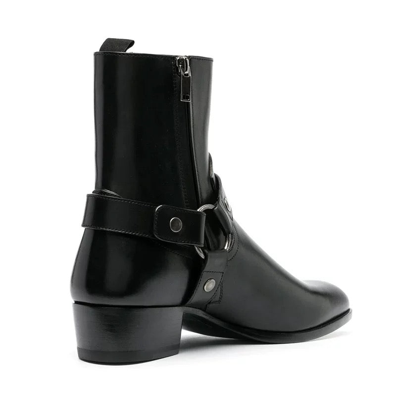 Harness Calfskin Leather Boots