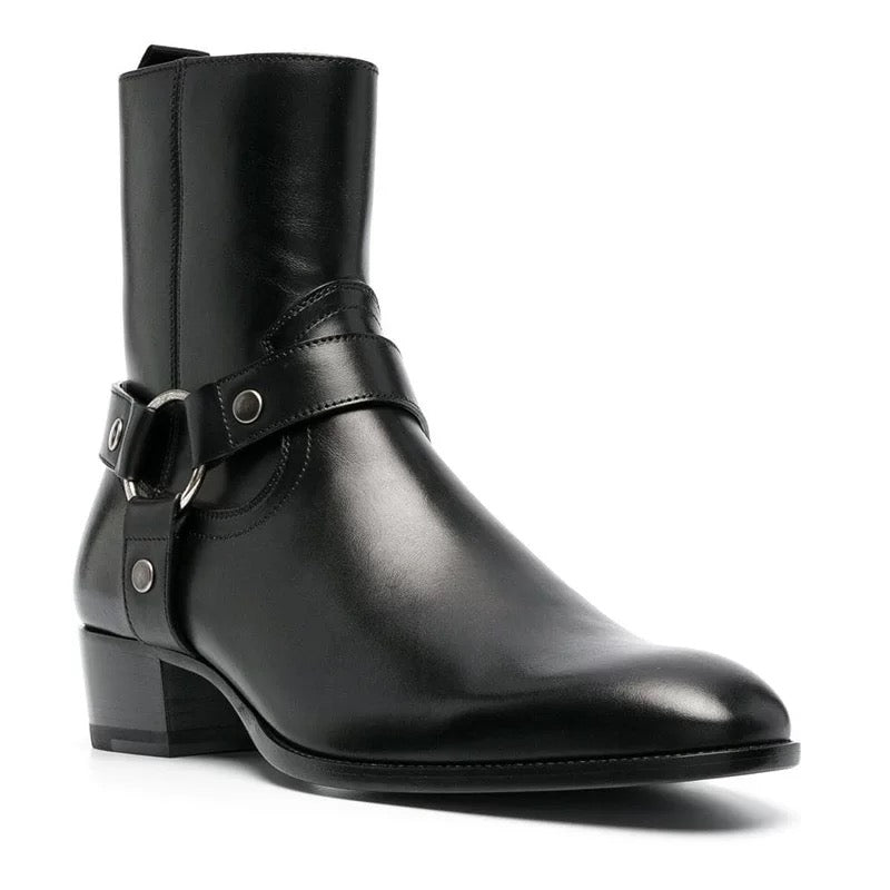 Harness Calfskin Leather Boots