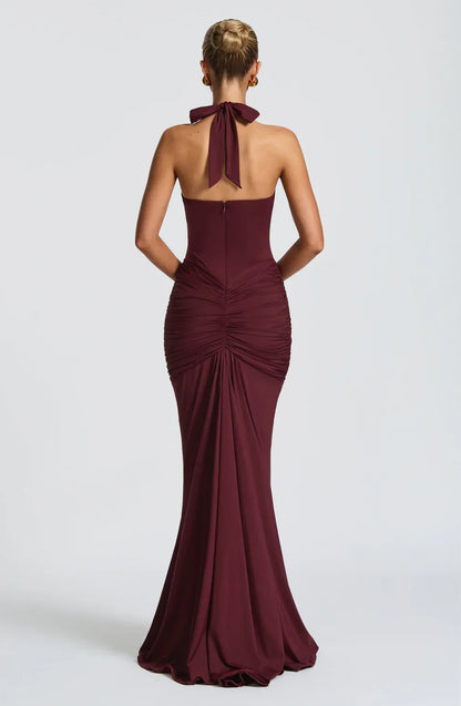 CLEREVE Draped Jersey Maxi Dress