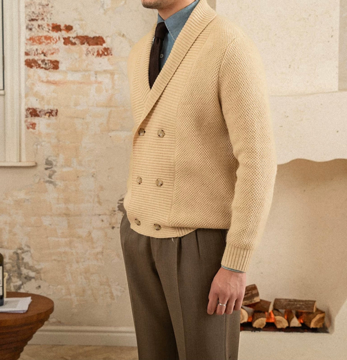 Buttoned Knit Sweater