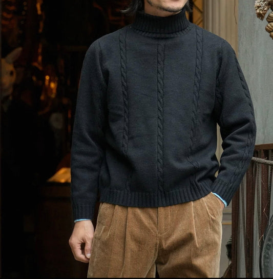 CLEREVE Turtleneck Long-sleeved Sweater