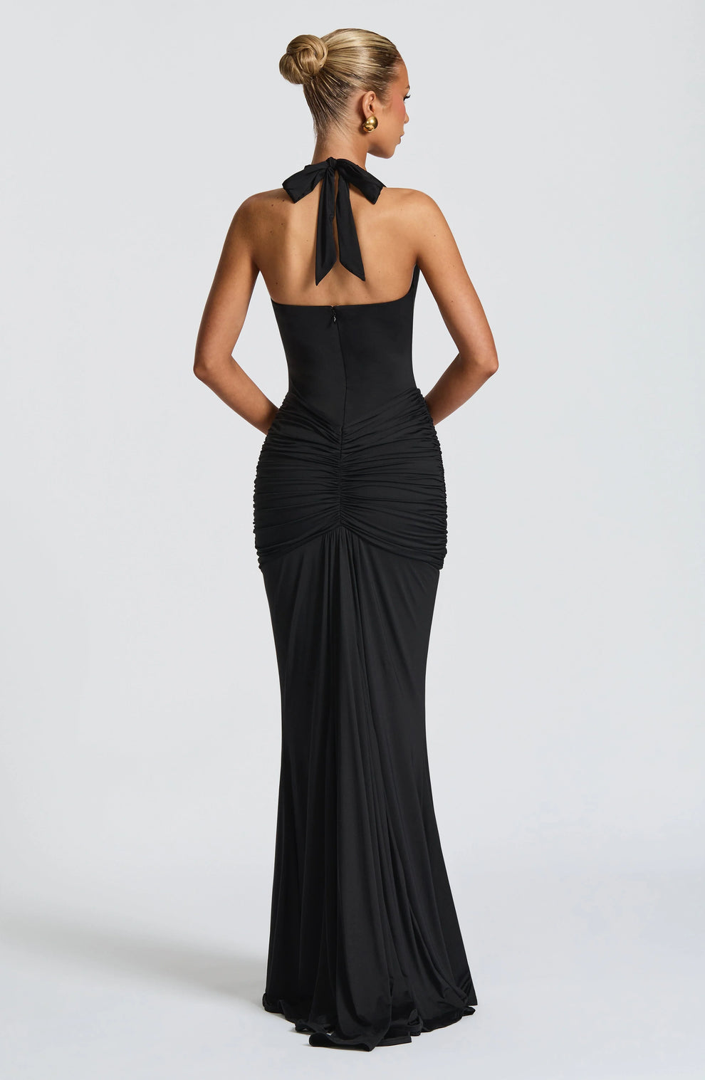 CLEREVE Draped Jersey Maxi Dress