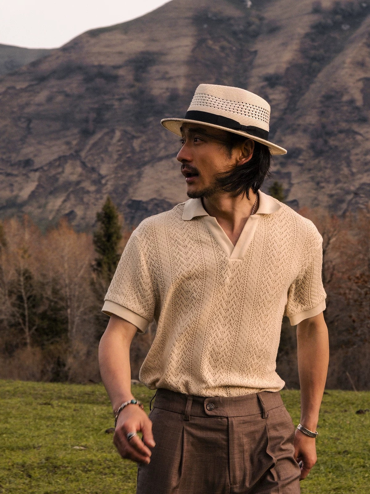 V Neck Breathable Polo