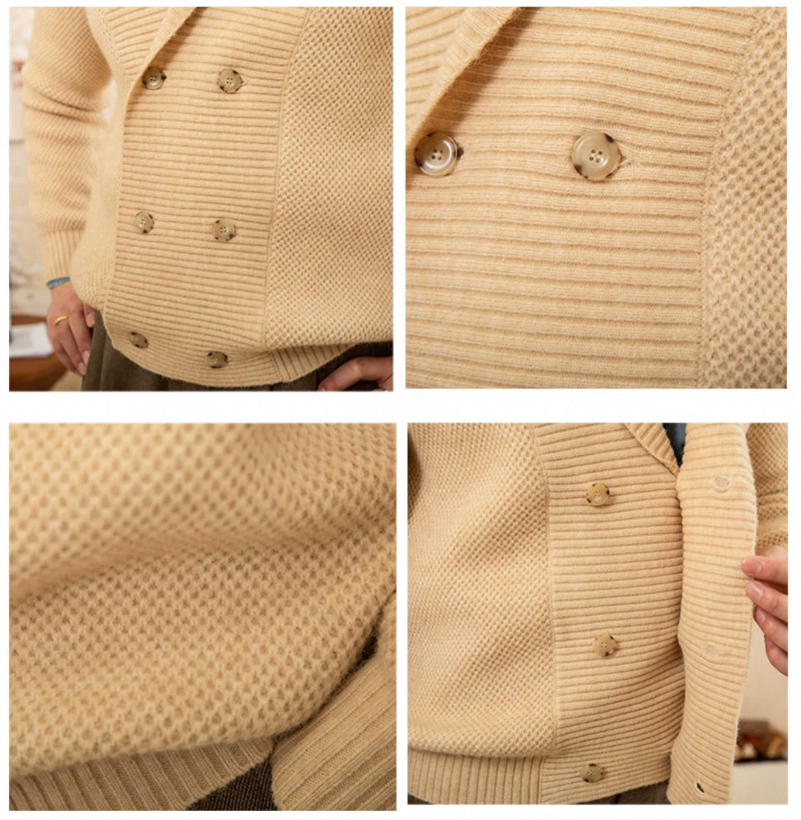 Buttoned Knit Sweater