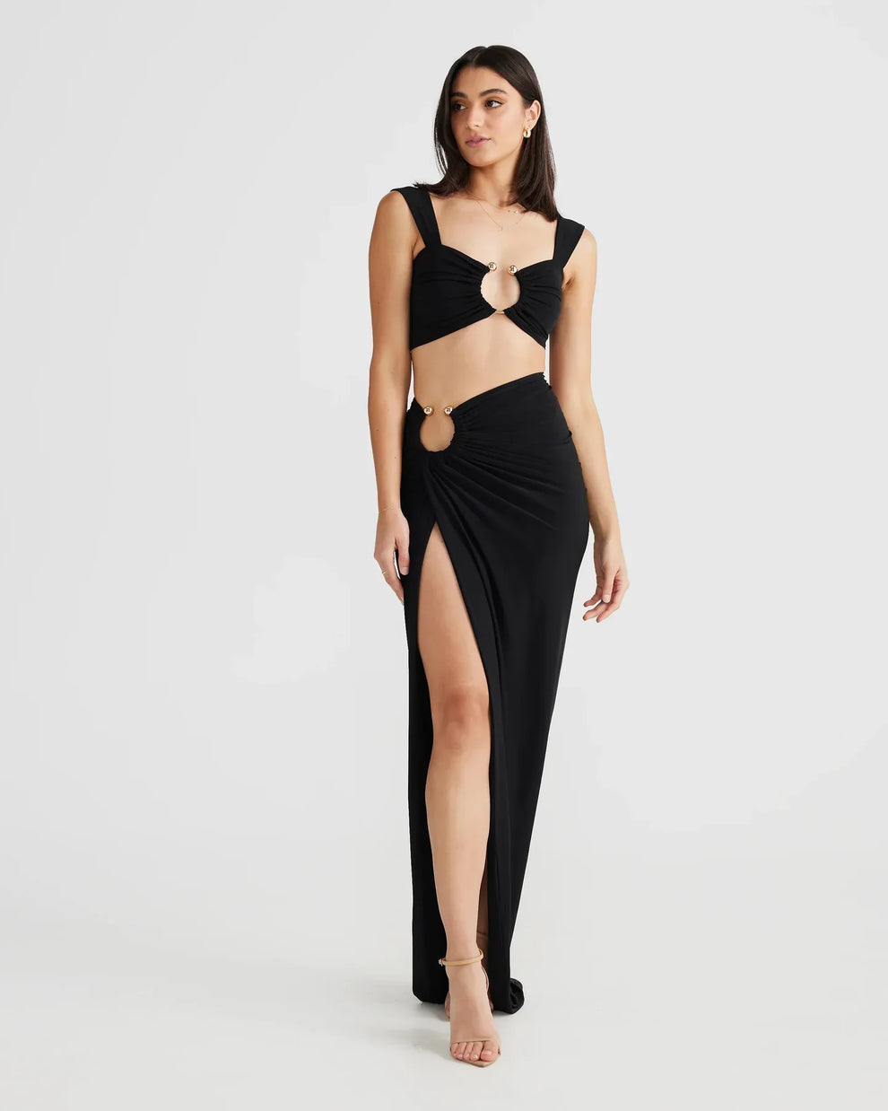 CLEREVE Cut Out Maxi Dress