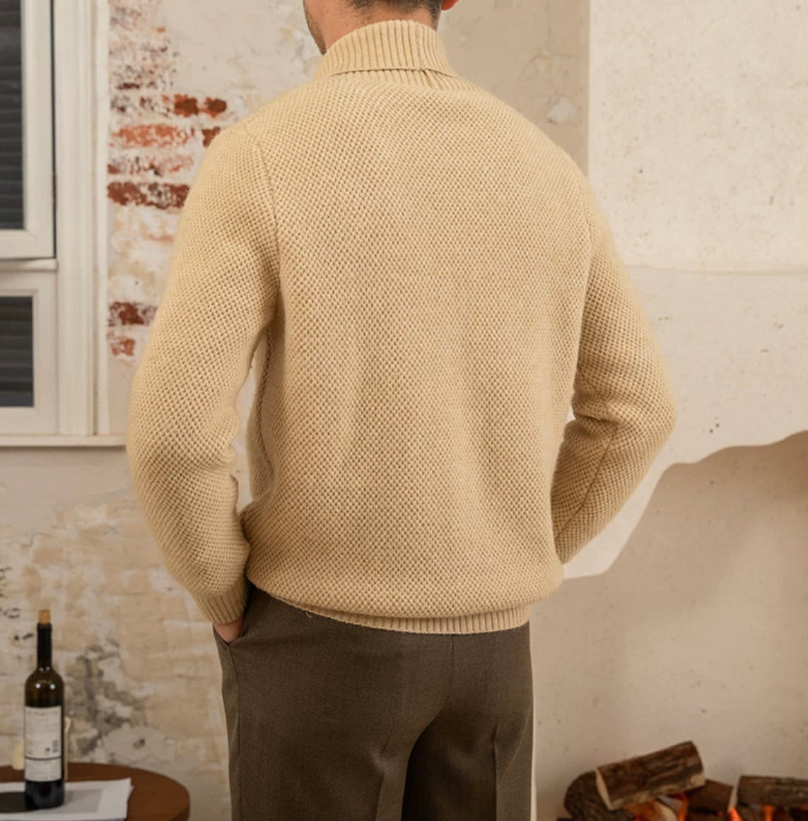 Buttoned Knit Sweater