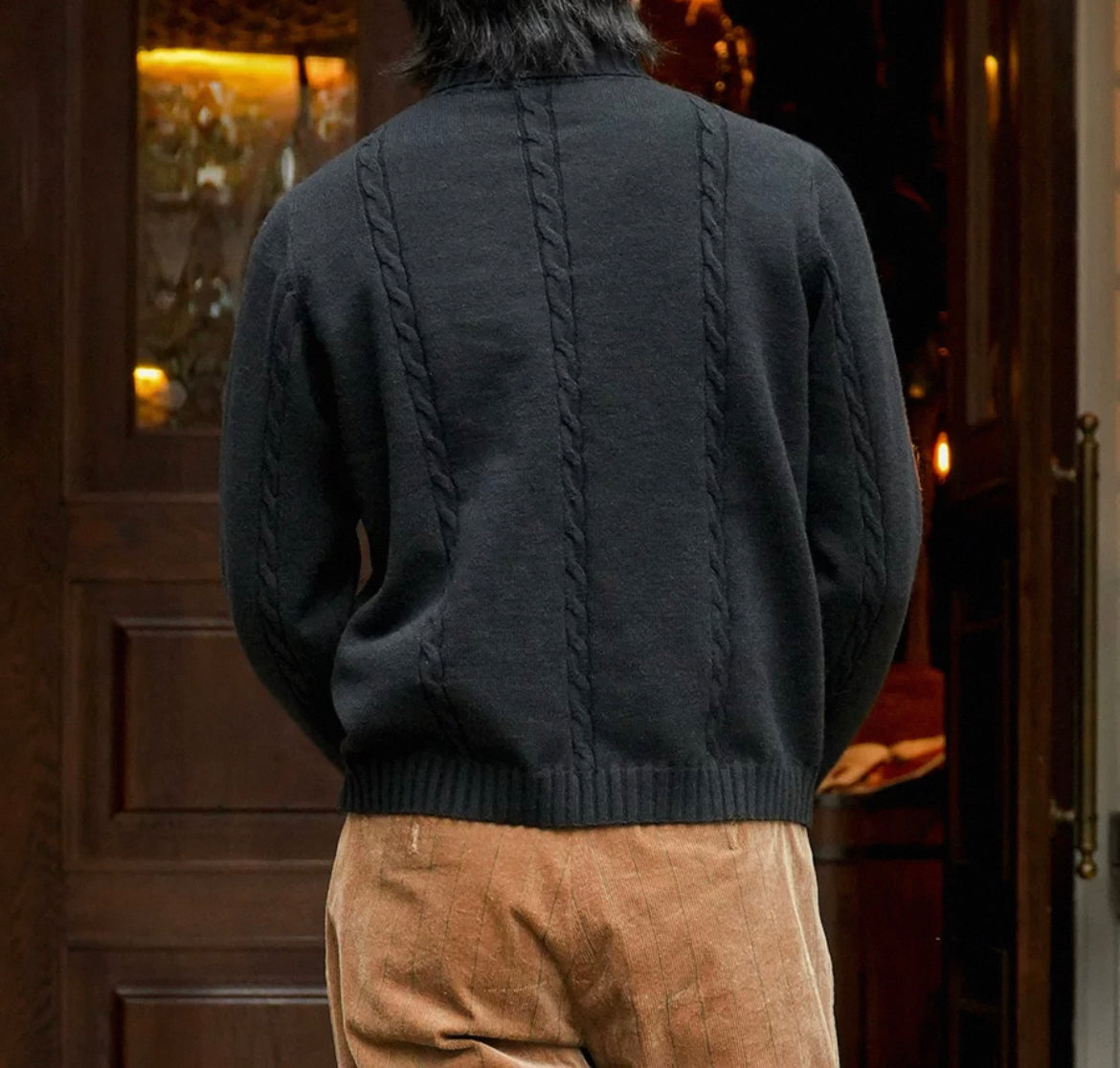 CLEREVE Turtleneck Long-sleeved Sweater